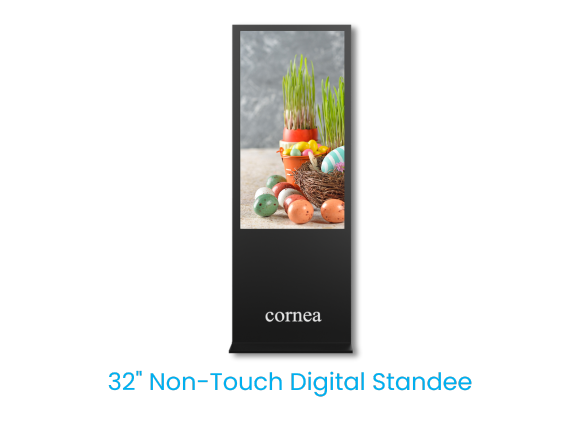 Non-Touch Digital Standees | Sleek & Dynamic Displays by Cornea – CORNEA