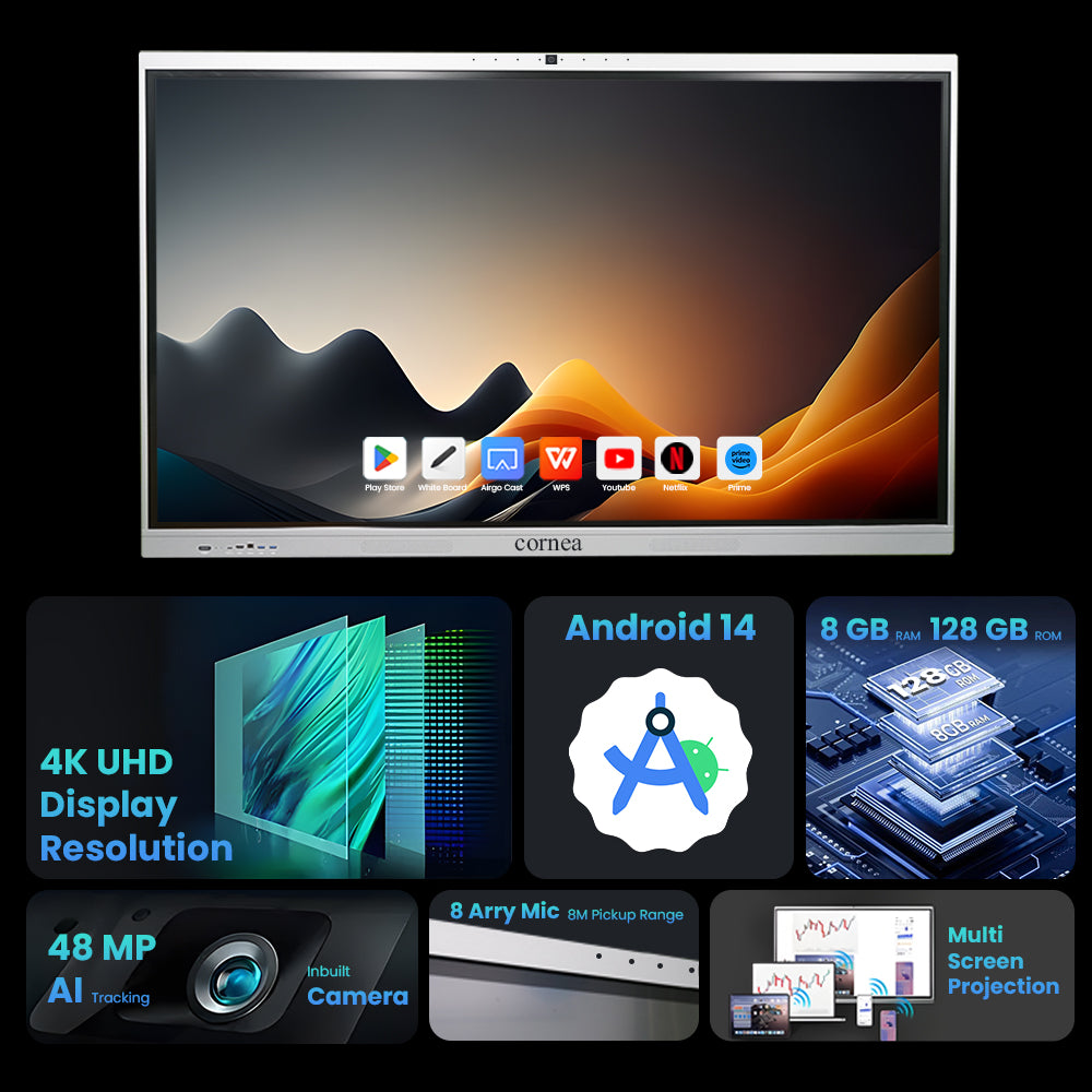 Interactive Flat Panel 65" (165cm) Inch Ultra Touch Core Series EDLA Inbuilt camera, mic For Corporate, Teaching, Government
