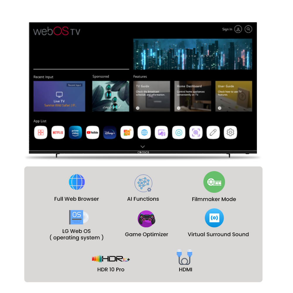 cornea 75 inch webos tv