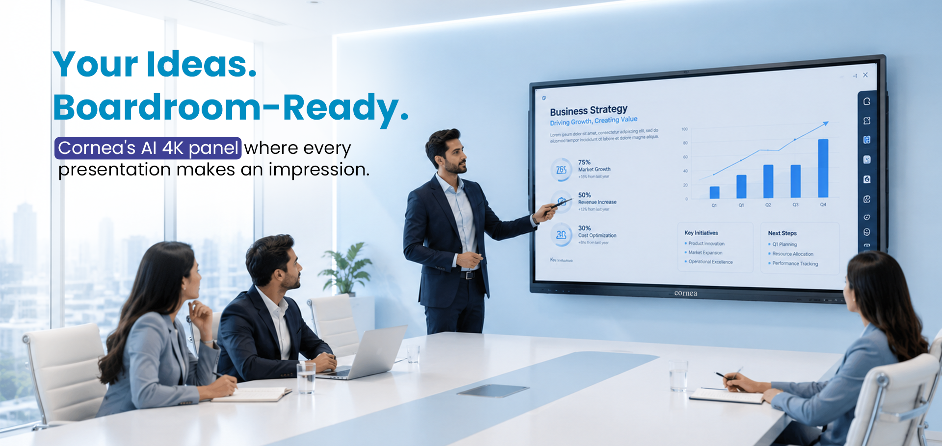 Cornea interactive flat panel for corporate 