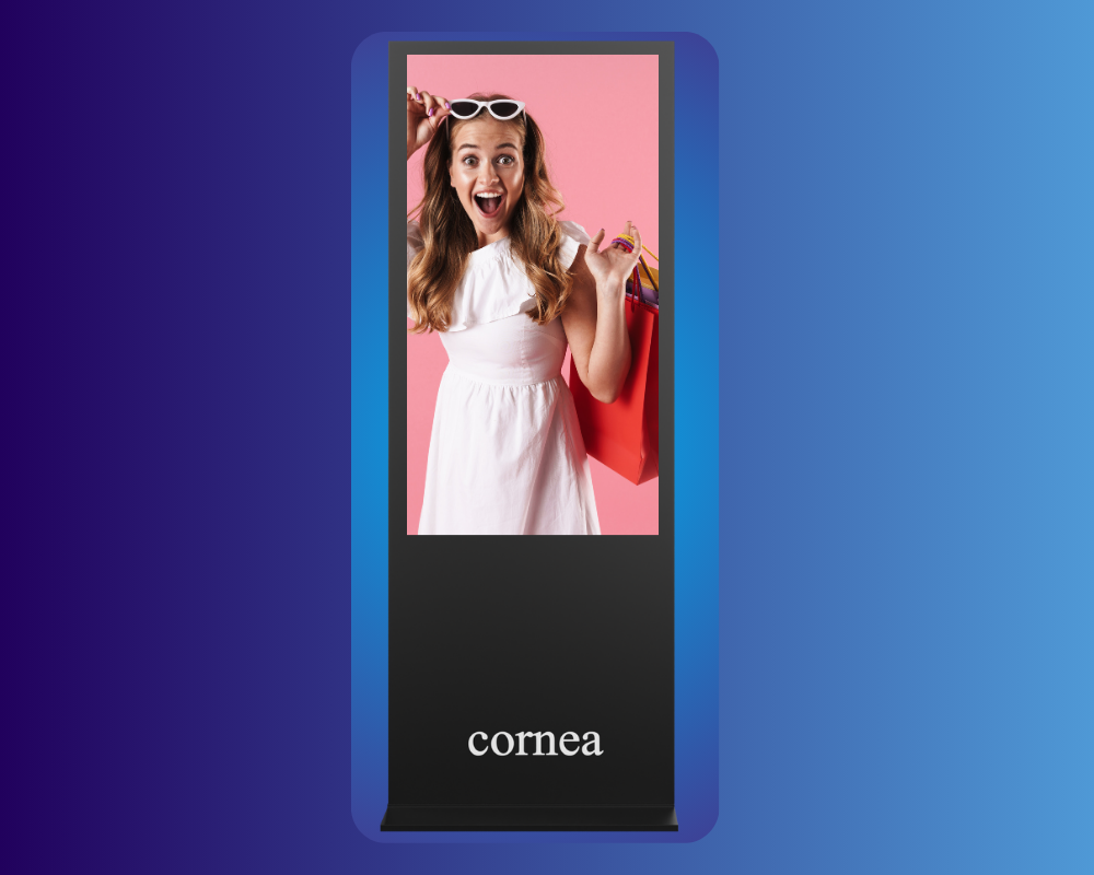 Non-Touch Digital Standees | Sleek & Dynamic Displays by Cornea – CORNEA